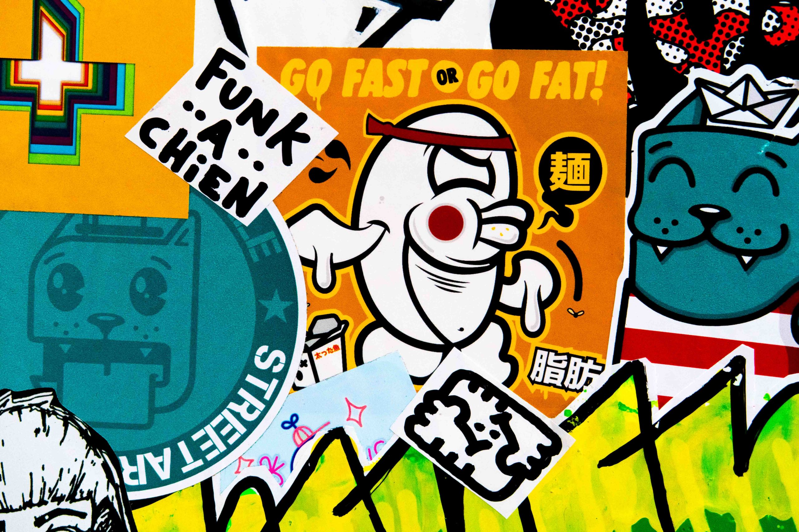 merioone stickers street art